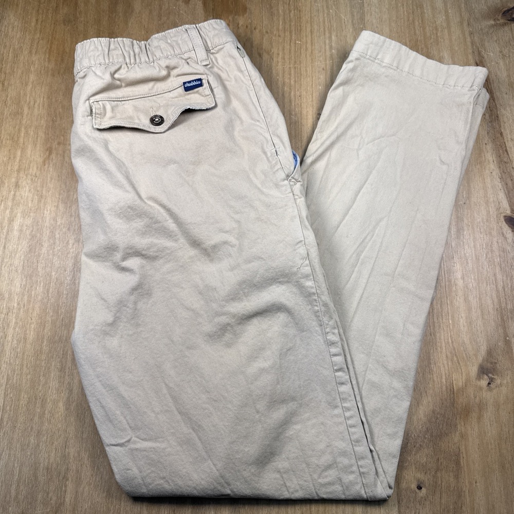 Chubbies Originals Cotton Chino Pants Men's L Camello Khaki Stretch Waist Preppy